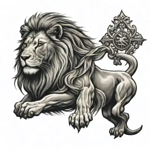 Lion And Cross