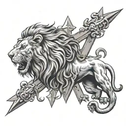 Lion And Cross