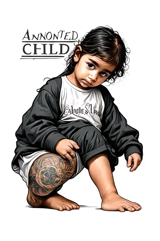 Annointed Child In Letters On Front Leg