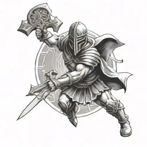 Gladiator With A Cross In The Middle