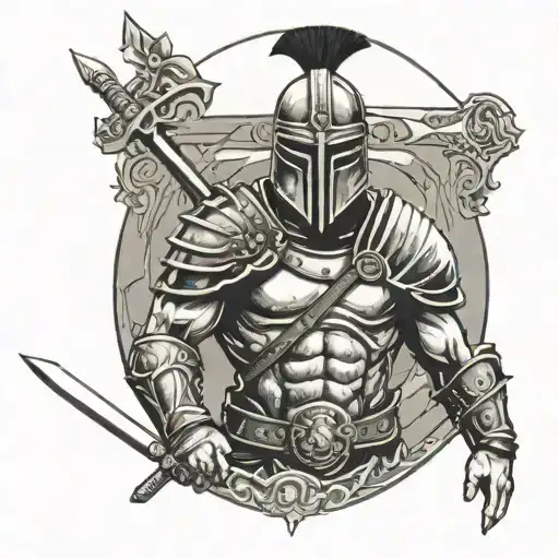 Gladiator With A Cross In The Middle