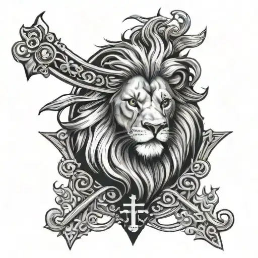 Lion And Cross