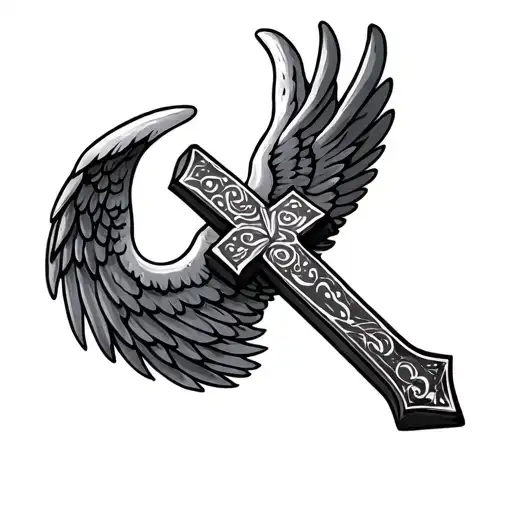 Cross With Angel Wings