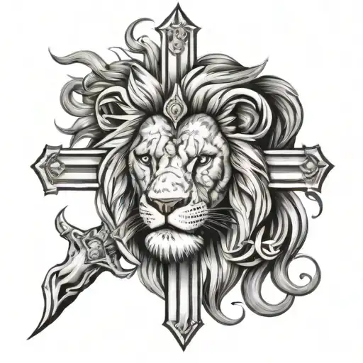Lion And Cross