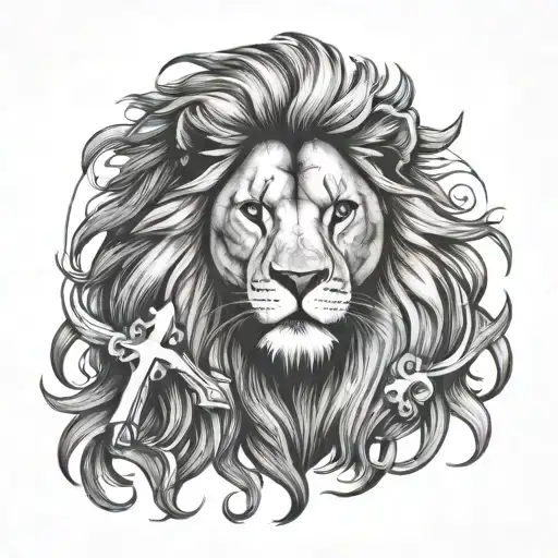 Lion And Cross