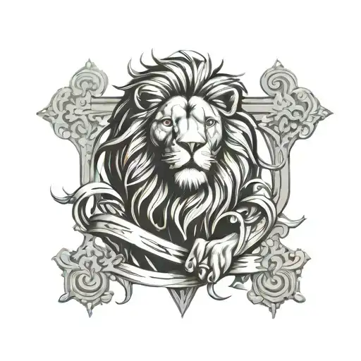 Lion And Cross