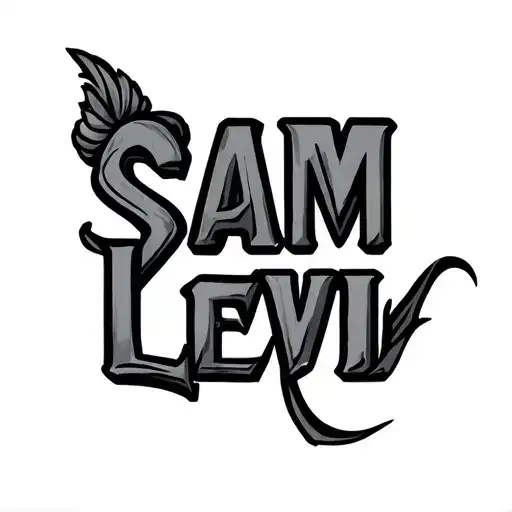 Name Tattoo Sam Levi With Miminal Designs