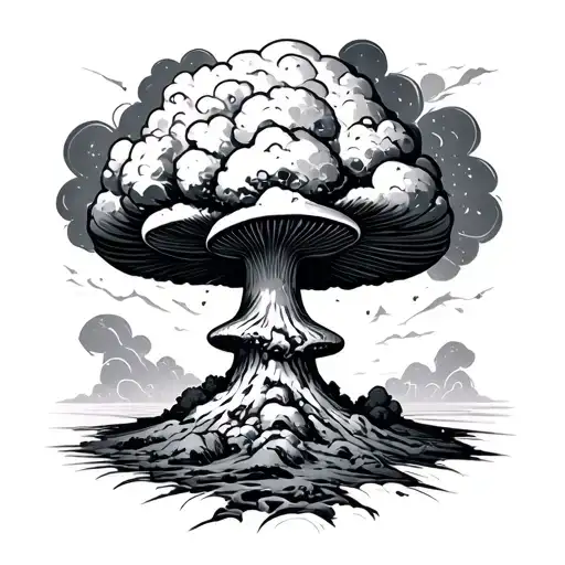 Trippy Nuke Explosion Mushroom Cloud
