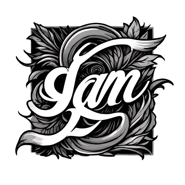 Name Tattoo Sam Levi With Miminal Designs In A Single Line