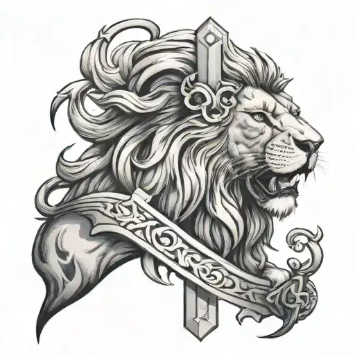 Lion And Cross