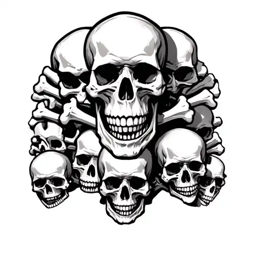 Pile Of Skulls And Bones