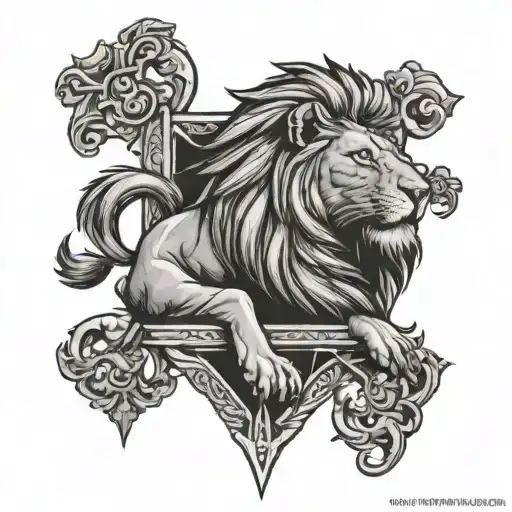 Lion And Cross