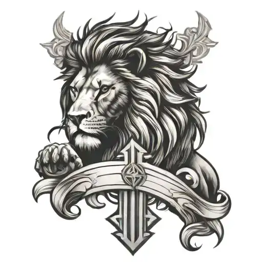 Lion And Cross