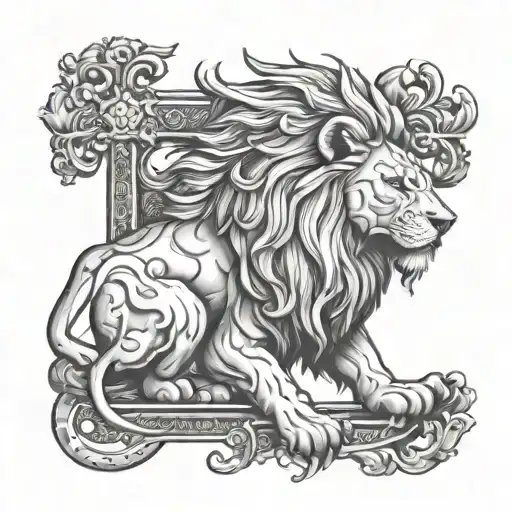 Lion And Cross