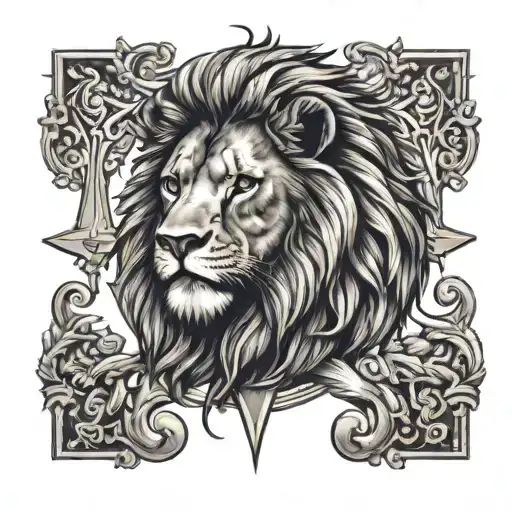 Lion And Cross