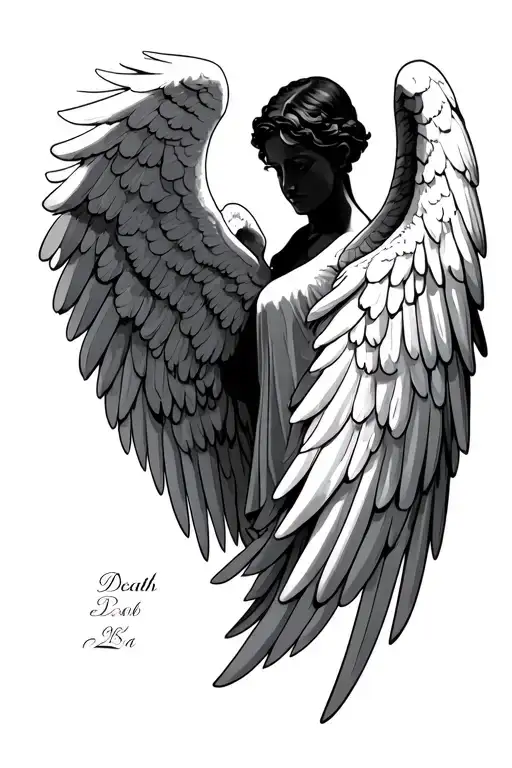 Angel Wings With Grandparents Birth And Death Dates