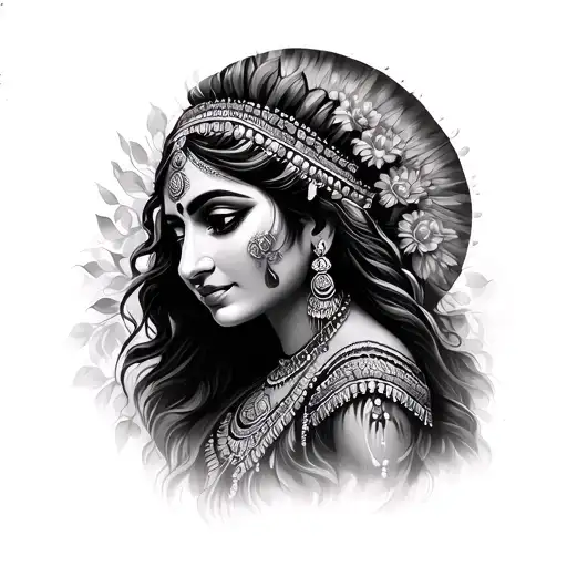 Divine Mother And Indian Dancer