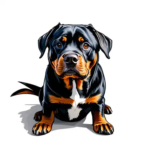 Fisch Rottweiler Sitting