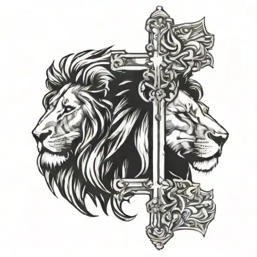 Lion And Cross