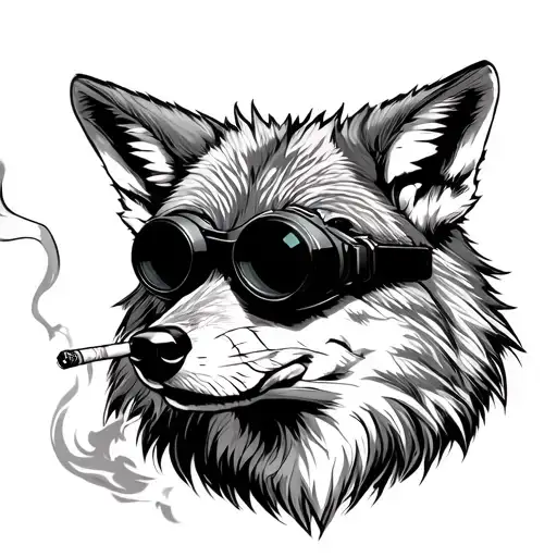Coyote Smoking A Cigarette With Night Vision Goggles