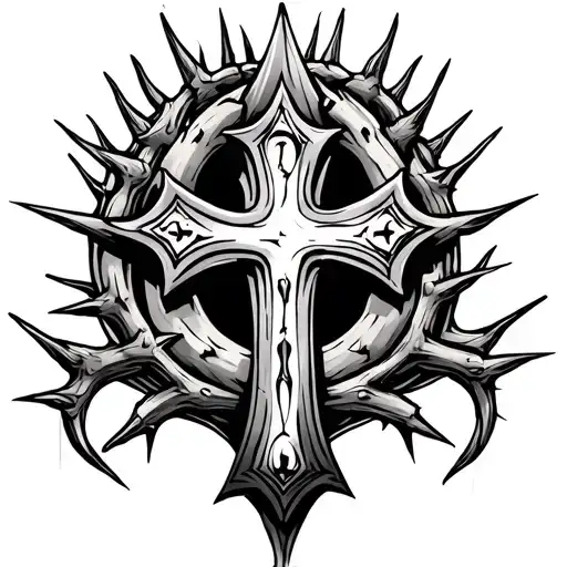 Cross With Thorn Crown