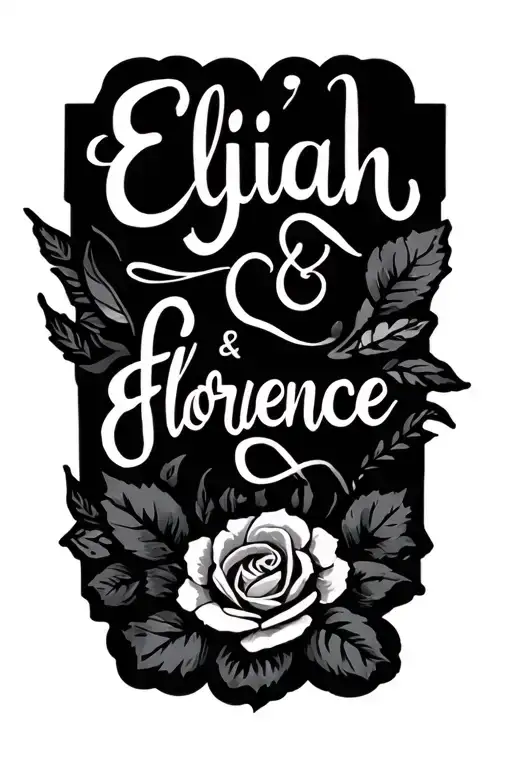 Simple Name Tattoo Elijah And Florence