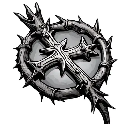 Cross With Thorn Crown Hanging