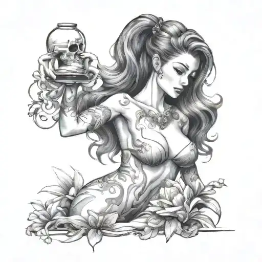Sexy Pandora Opening Her Jar Pouring