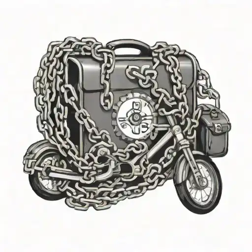 A Manager's Briefcase Morphing Into A Bicycle Chain With Musical Symbols