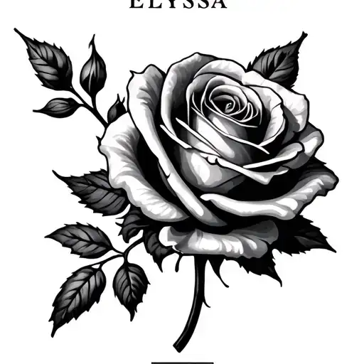 Rose With The Stem Name Elyssa