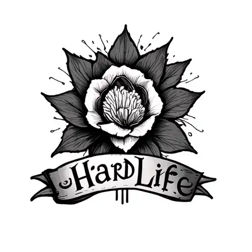 Deep Meaning Hard Life Tattoo Design