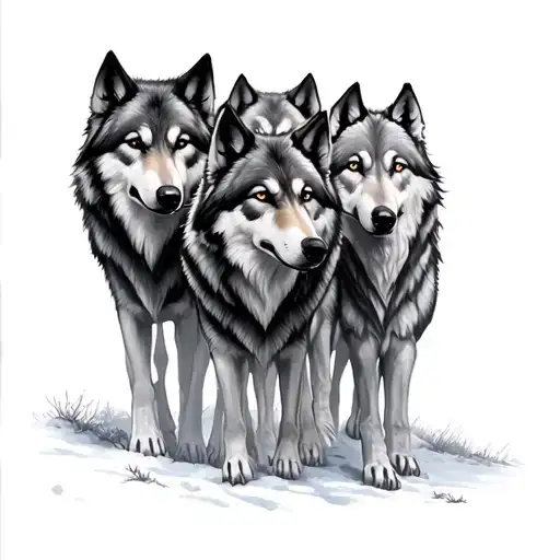 5 Wolves In A Pack