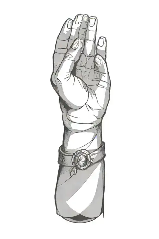 Two Hands Wrapped Around In Shape Of A Ring Minimalistic Lineart Finger