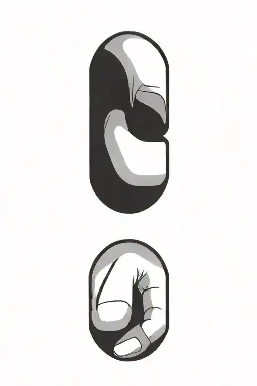 Two Hands Wrapped Around In Shape Of A Ring Minimalistic Lineart Finger