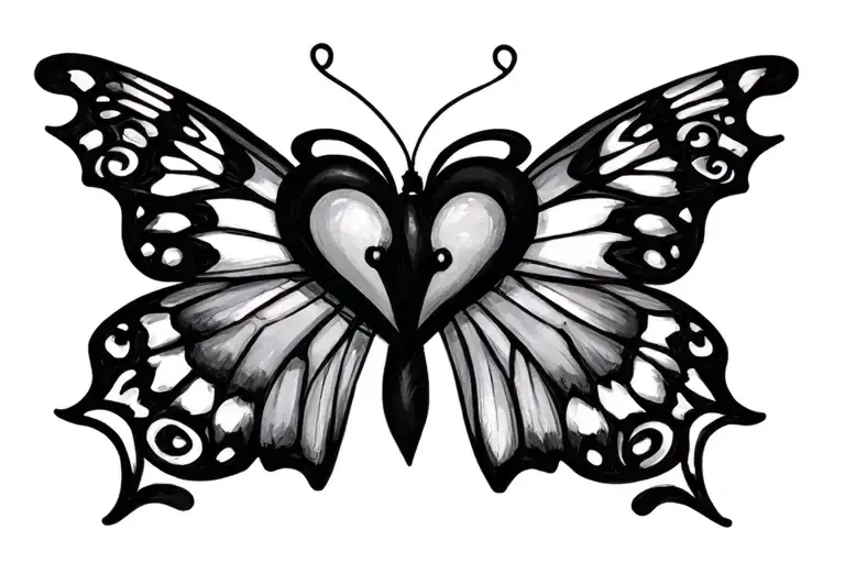 Heart Butterfly Infiniti Symbol