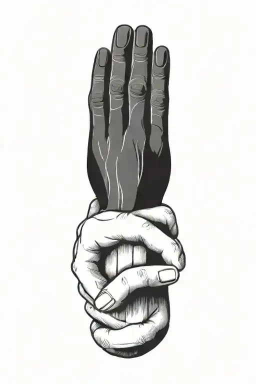 Hands Hugging In Shape Of A Ring