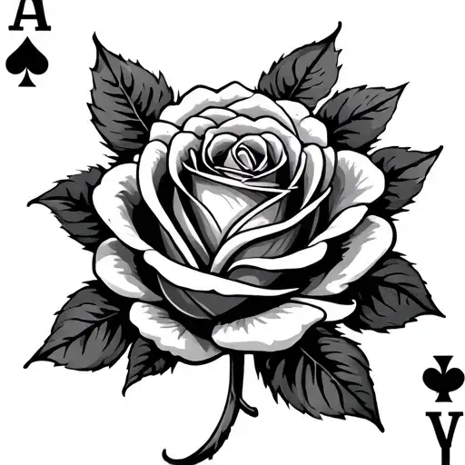 Ace Card With Rose