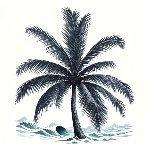 Palm Tree With Wave