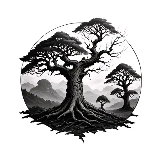 Something Spooky With Trees For Forearm Sleeve