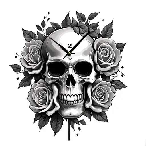 Reloj Calavera Con Rosas Boxing