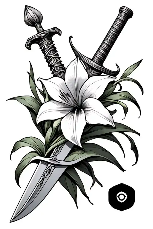 Sword With Wrap Around Gladiolus Flower