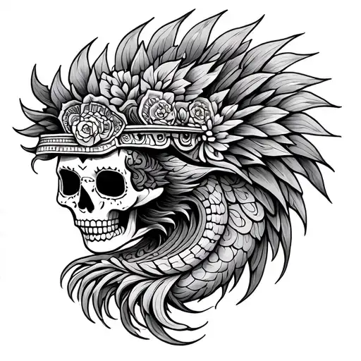 Quetzalcoatl With A Day Of The Dead Theme
