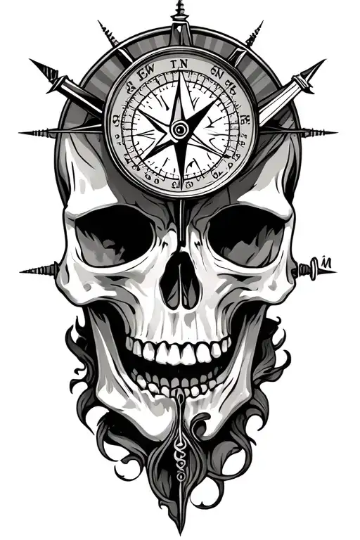 Compass And Skull Wearing