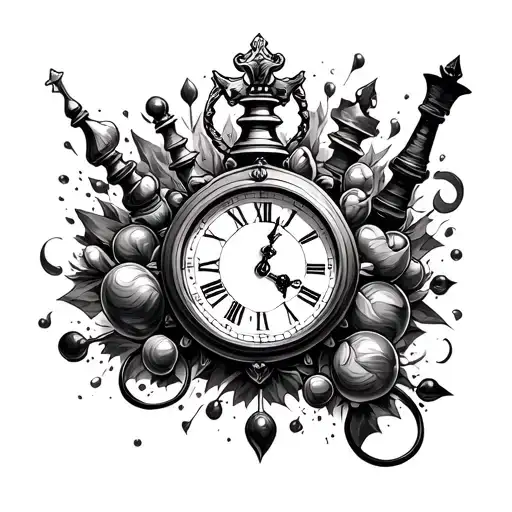 Chess And Clock Surrounded