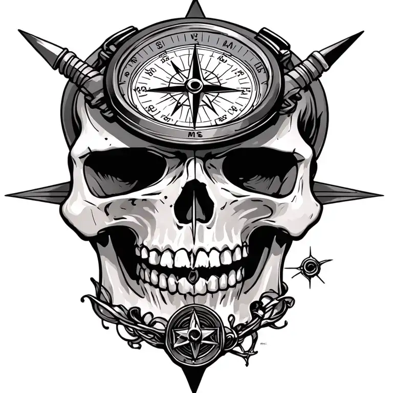 Compass And Skull Wearing