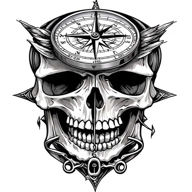 Compass And Skull Surrounded