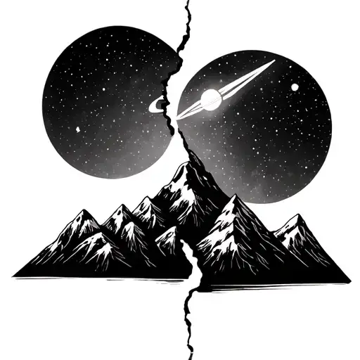 Image Of Big Dipper And Little Dipper Over A Mountain Range Split For A Couples