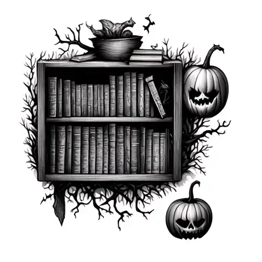 Whimsical Spooky Forest Bookshelf