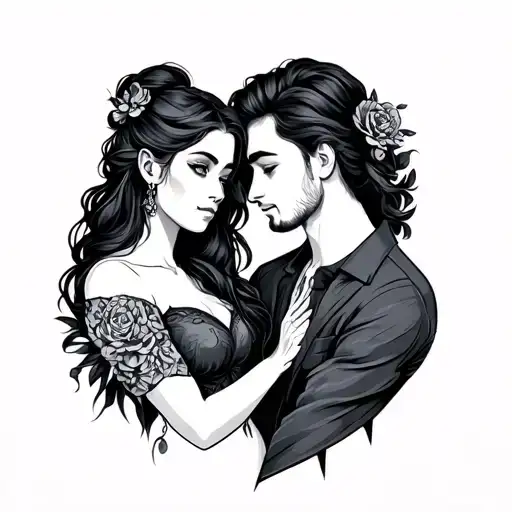 Couple Tattoo Minimal With Theme Strength Courage