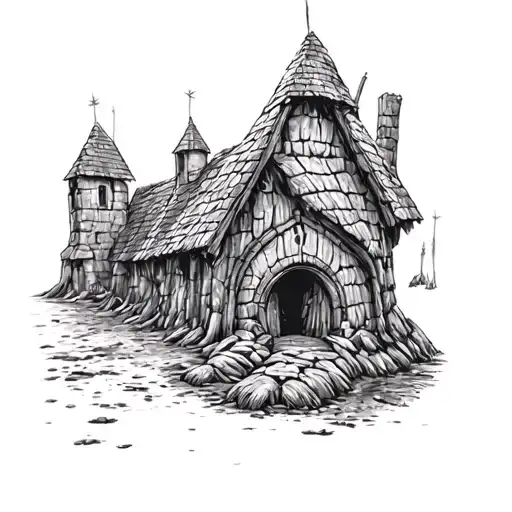 Manga Style Drawing Of The Shire From Lord Of The Rings